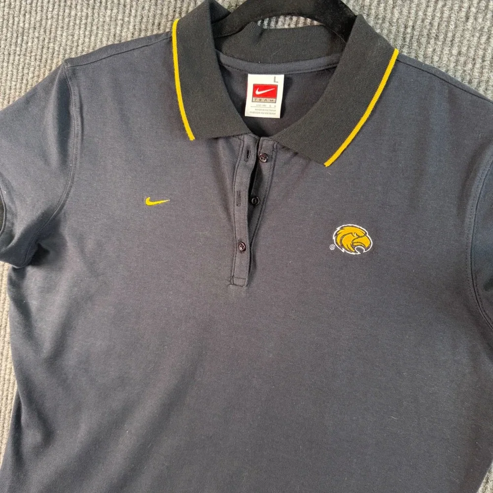 Nike University of Southern MS USM Polo Shirt Womens L Black‎ Golden Eagles